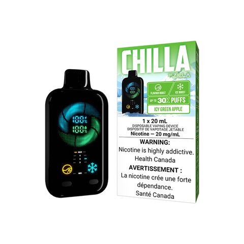 CHILLA BY ZILLA - DISPOSABLE - ICY GREEN APPLE