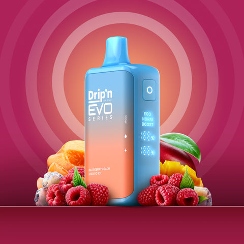 DRIP'N BY ENVI EVO 28K SERIES - DISPOSABLE - RASPBERRY PEACH MANGO ICE