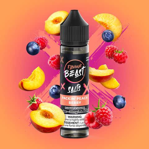 FLAVOUR BEAST - E-LIQUID - NIC SALT - 60 ML - PACKIN' PEACH BERRY