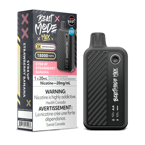 FLAVOUR BEAST BEAST MODE MAX - 18K - DISPOSABLE - STR8 UP STRAWBERRY BANANA