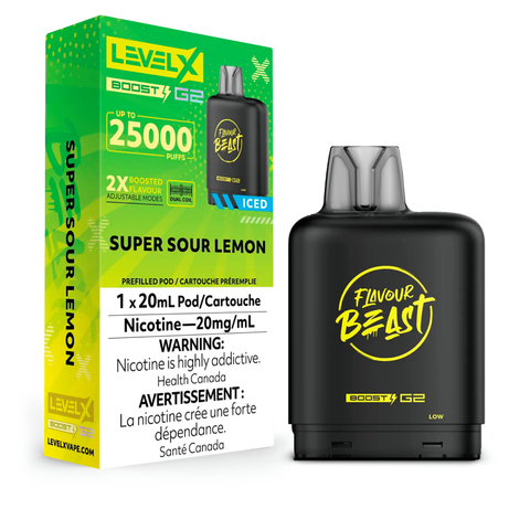 LEVEL X - FLAVOUR BEAST - BOOST G2 - SUPER SOUR LEMON ICED