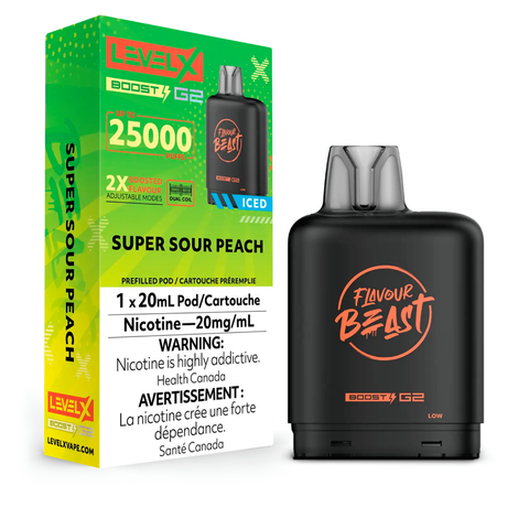 LEVEL X - FLAVOUR BEAST - BOOST G2 - SUPER SOUR PEACH ICED