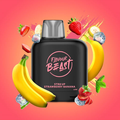 LEVEL X - FLAVOUR BEAST - STR8 UP STRAWBERRY BANANA ICED