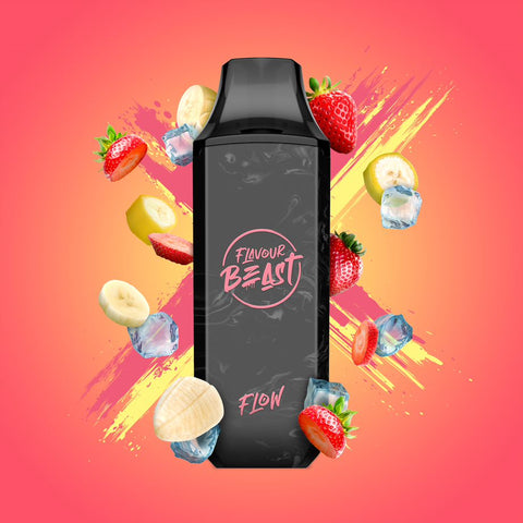 FLAVOUR BEAST DISPOSABLE - FLOW - STR8 UP STRAWBERRY BANANA ICED