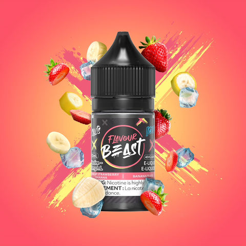 FLAVOUR BEAST - E-LIQUID - NIC SALT - 30 ML - STR8 UP STRAWBERRY BANANA ICED